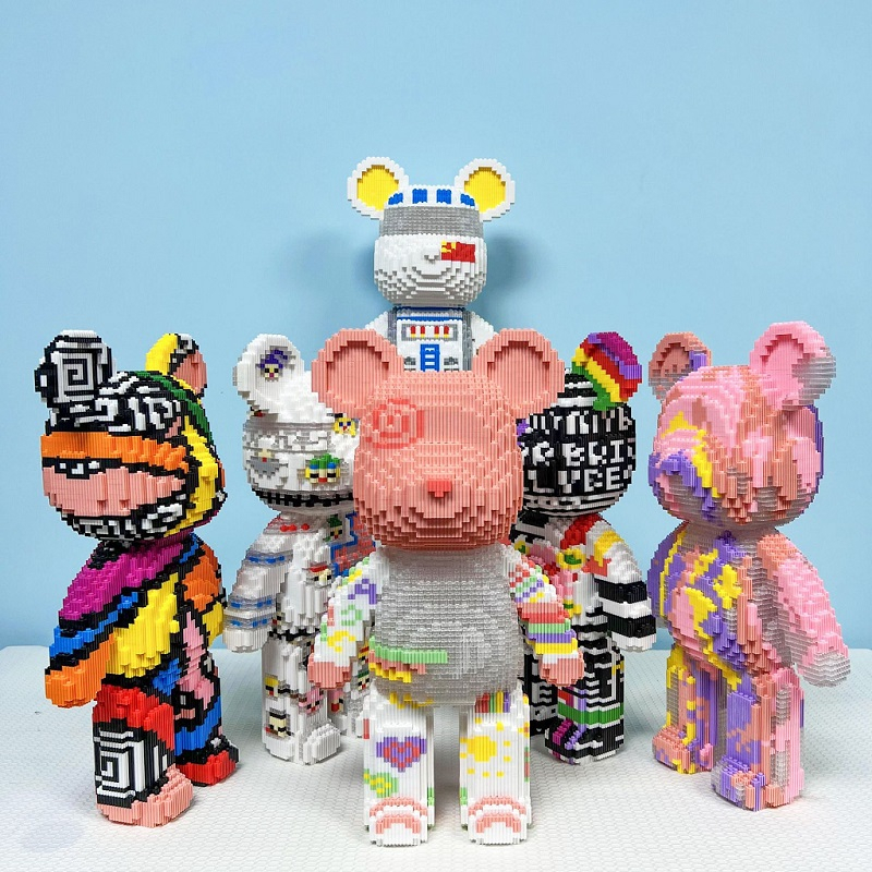 Mô Hình Lắp Ráp Gấu BearBrick size lớn 45 cm đến 55cm / Đồ chơi xếp hình gấu bearbrick/ lắp ghép mô hình/le.go