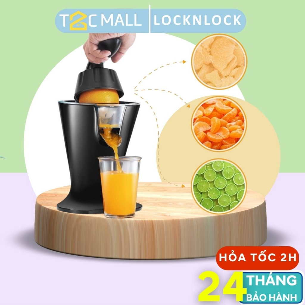 Máy Vắt Cam LocknLock Có Cần Gạt Đòn Bẩy Dễ Sử Dụng EJJ256BLK 85W T2Cmall
