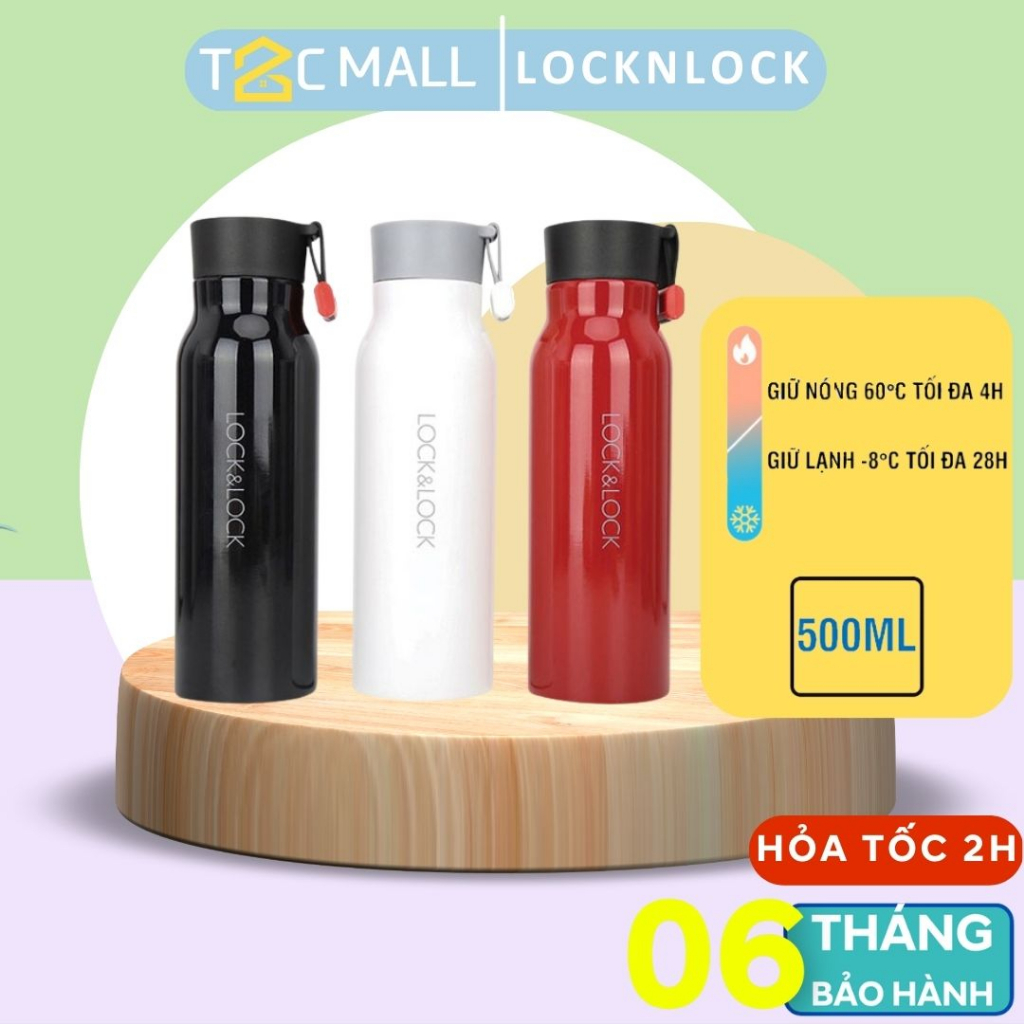 Bình Giữ Nhiệt LocknLock , chất liệu Thép Không Gỉ 500ML Name Tumbler LHC4125 Đáy Chống Trượt - T2Cmall