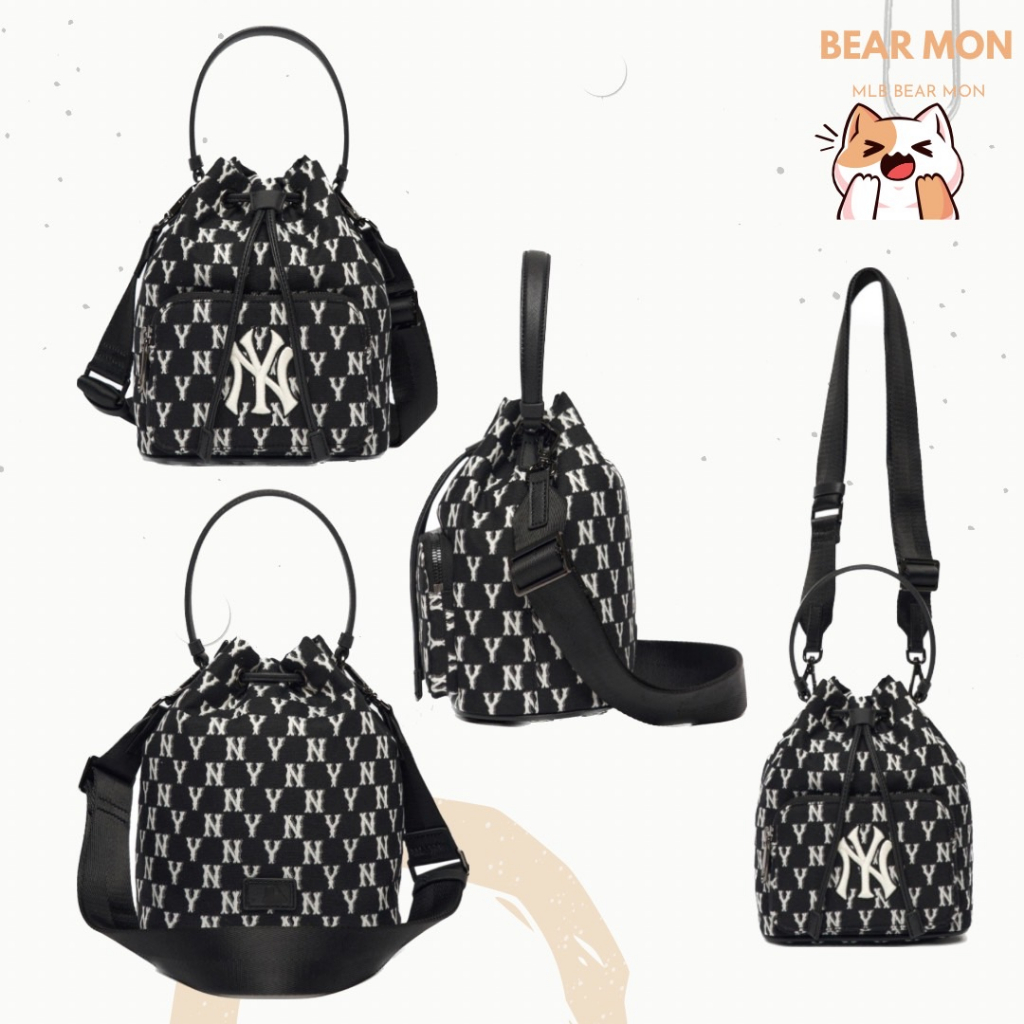 Túi MLB  Bucket Bag Boston Sox Màu nâu xanh vàng 3Abms012N