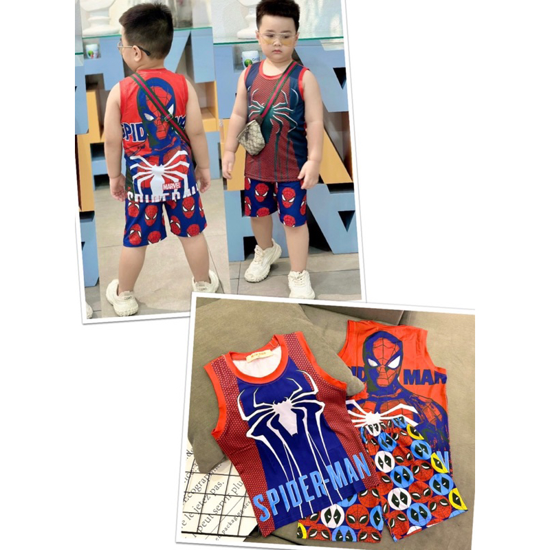 22-40kg Siêu mát!!! Bộ sát nách quần đùi thun lạnh hot cho bé trai 1091