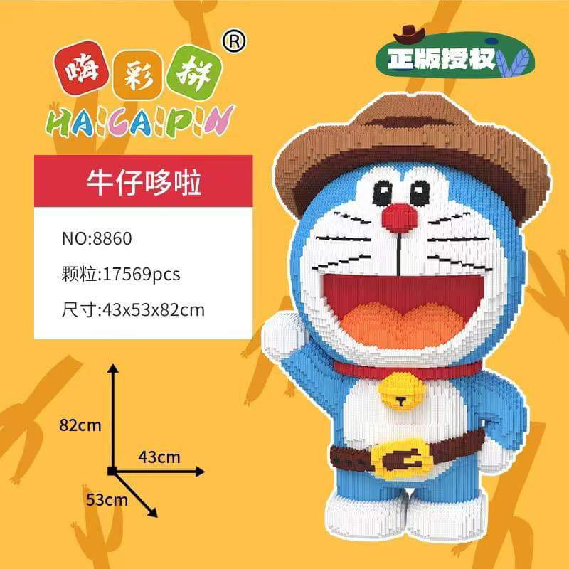 Mô hình lắp ráp Doremon cao bồi 82cm tặng búa keo