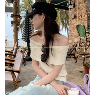 HANNY A11 Áo trễ vai len mỏng