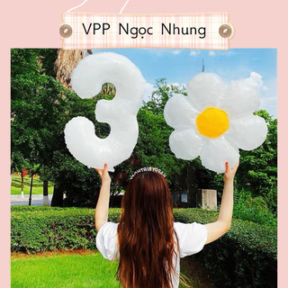 Bóng số ❤️ trắng ❤️ 80 cm ❤️ trang trí sinh nhật dễ thương