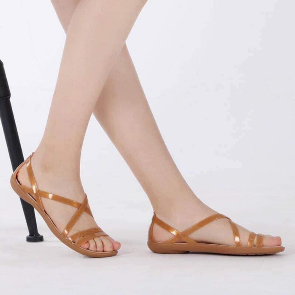 Sandal Nữ Siêu Mềm, Xăng Đan Quai Chéo, Quai Mảnh, Đế Bệt, Sandals Isabella Siêu Nhẹ