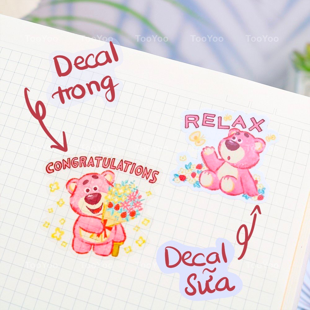 Set 40 sticker Gấu dâu Lotso chống nước dễ thương cute TooYoo BK00227