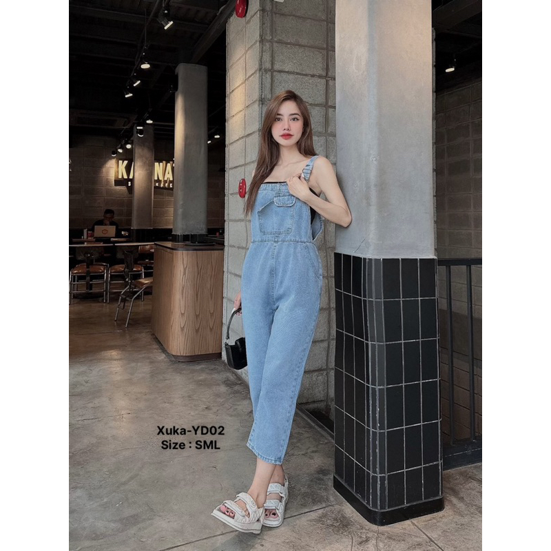 Yếm Jeans Quần Dài Túi Kiểu 2 Màu Y Hình