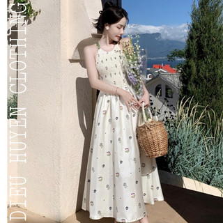[Sẵn Hàng] Đầm sling dress đi biển hở lưng kiểu cách mới cho kỳ nghỉ mùa hè mát mẻ size S/M Retro Vintage Taobao
