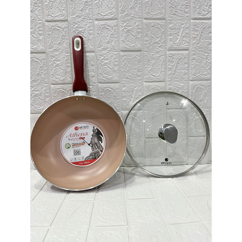 Chảo xào chống dính sâu lòng có vung Elmich size 26cm, 28cm,30cm