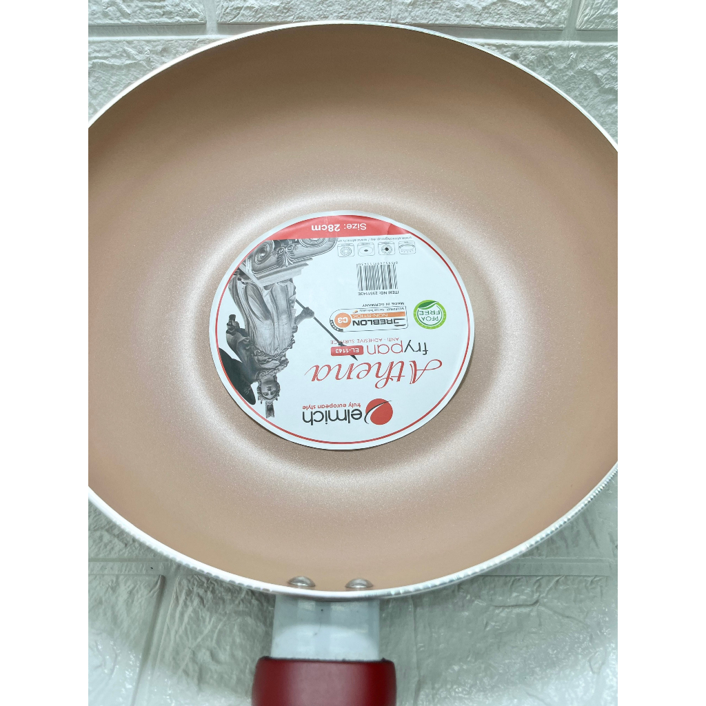 Chảo xào chống dính sâu lòng có vung Elmich size 26cm, 28cm,30cm