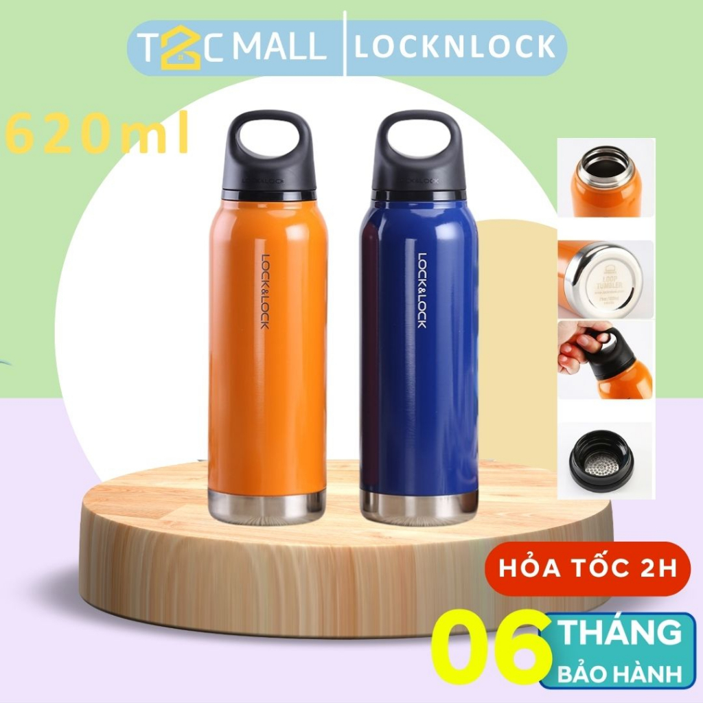 Bình giữ nhiệt có lưới lọc trà LocknLock 620ml Loop Tumbler ,bình giữ nhiệt LocknLock có quai xách LHC4154 - T2CMALL