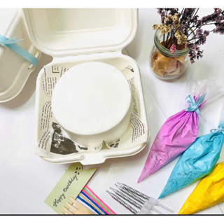 Set bánh bento cake mini/ bánh sinh nhật tự trang trí. Hộp bento, hộp mica với bánh sz12