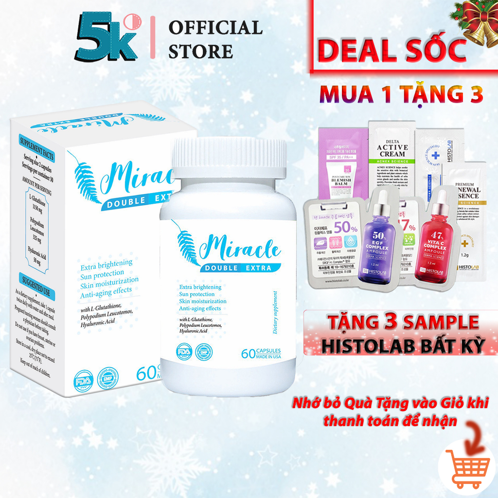MIRACLE Viên Uống Trắng Da Wacos Cerepron - Chống nắng và Giảm nám (60v)