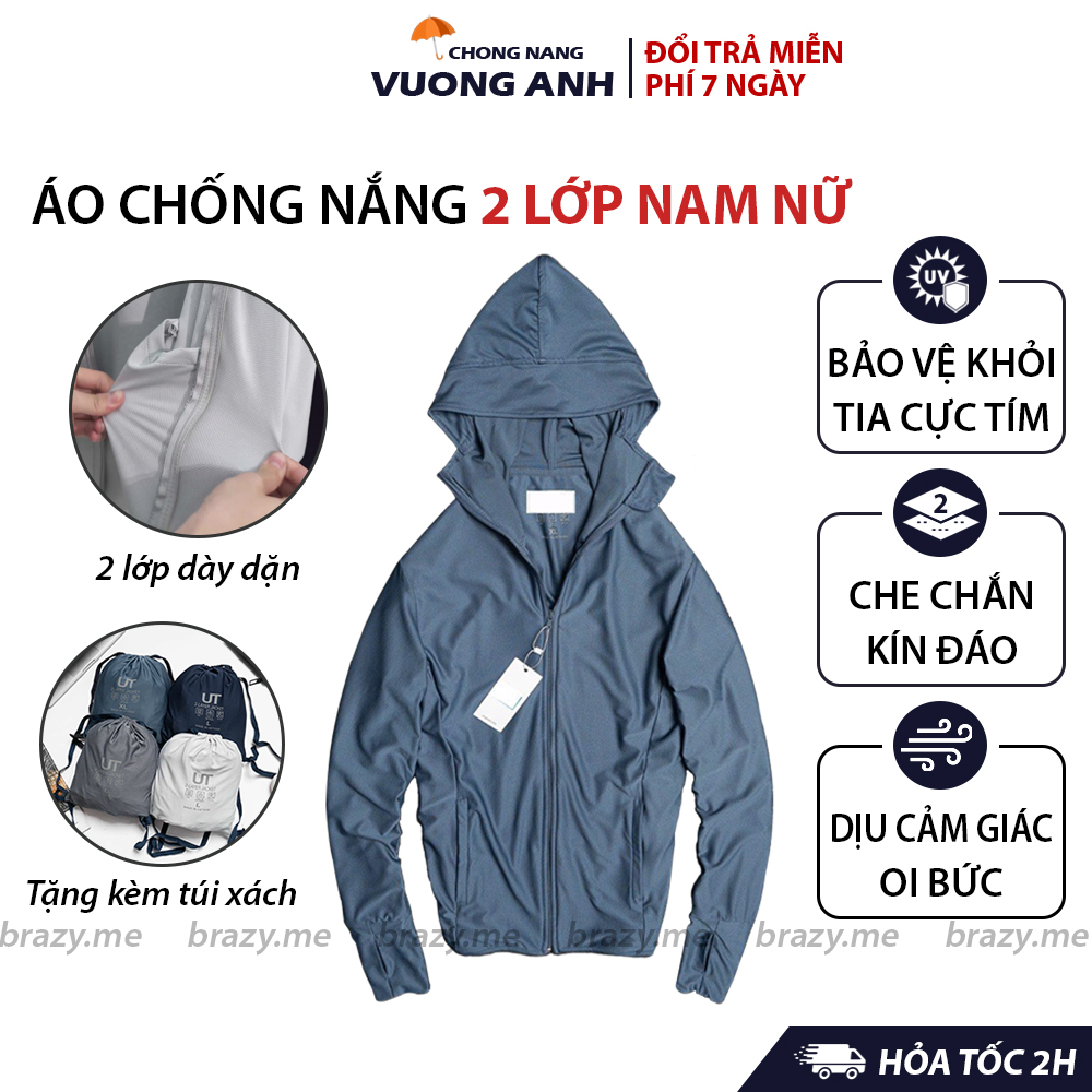 Áo Chống Nắng Nam Nữ 2 Lớp Chống Tia UV Thoáng Khí Cao Cấp