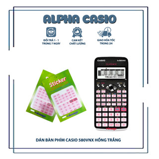 Dán bàn phím máy tính casio fx 580vnx màu HỒNG TRẮNG, Sticker chống bong tróc bàn phím, hàng chất lượng cao