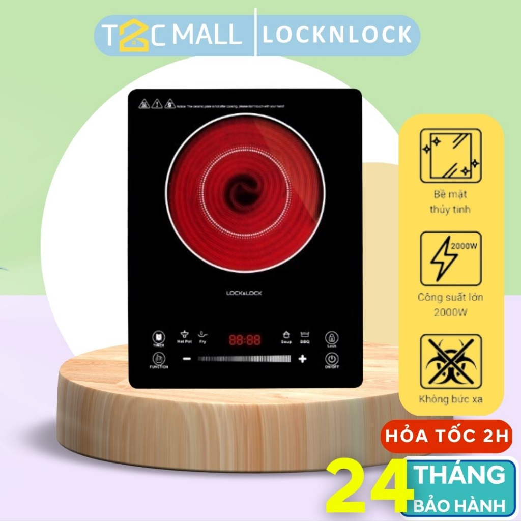 Bếp Hồng Ngoại LocknLock Cảm Ứng Mặt Bếp Kính Cao Cấp Lock & Lock Infrared Cooker EJI421 T2Cmall