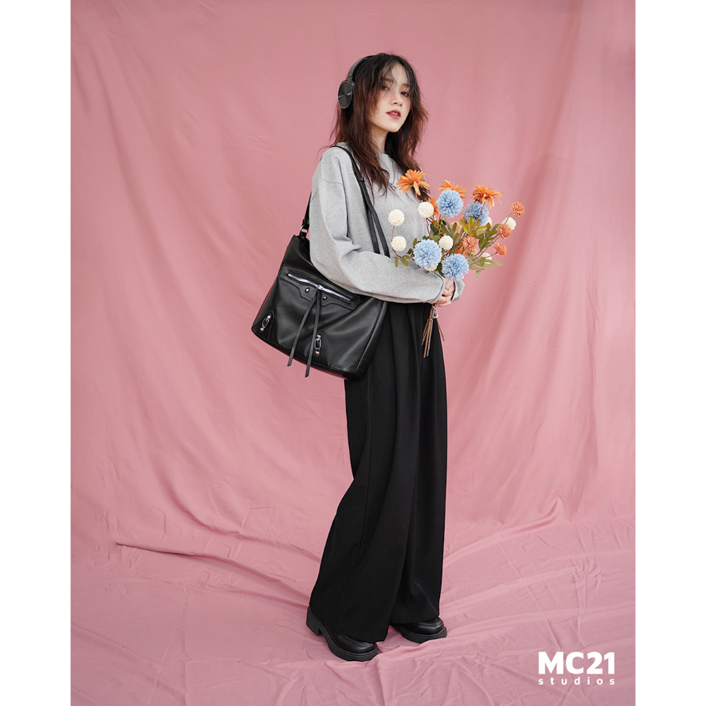 Quần vải ống rộng MINION CLOTHING kaki dáng suông bigsize culottes lưng cạp cao Ulzzang pants Streetwear Hàn Quốc Q3501