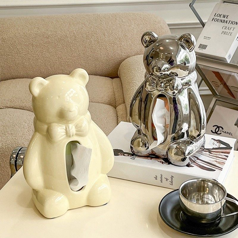 🐻 Hộp Đựng Khăn Giấy Bằng Sứ Dùng Trang Trí Bàn Ăn / Bàn Cà Phê
