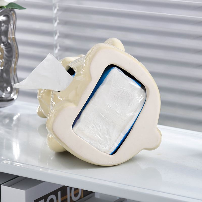 🐻 Hộp Đựng Khăn Giấy Bằng Sứ Dùng Trang Trí Bàn Ăn / Bàn Cà Phê