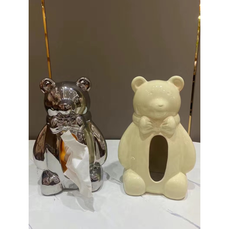 🐻 Hộp Đựng Khăn Giấy Bằng Sứ Dùng Trang Trí Bàn Ăn / Bàn Cà Phê