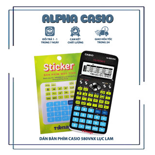 Dán bàn phím máy tính casio fx 580vnx màu Xanh dương xanh lá, Sticker chống bong tróc bàn phím, hàng chất lượng cao