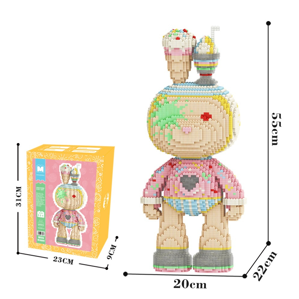 Mô hình lắp ráp thỏ momo 55cm hãng mpin bộ xếp hình to cỡ lớn