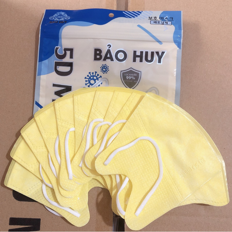 200c Khẩu trang 5D Bảo Huy Túi zip 3 Lớp Kháng Khuẩn-Hàng Chính Hãng