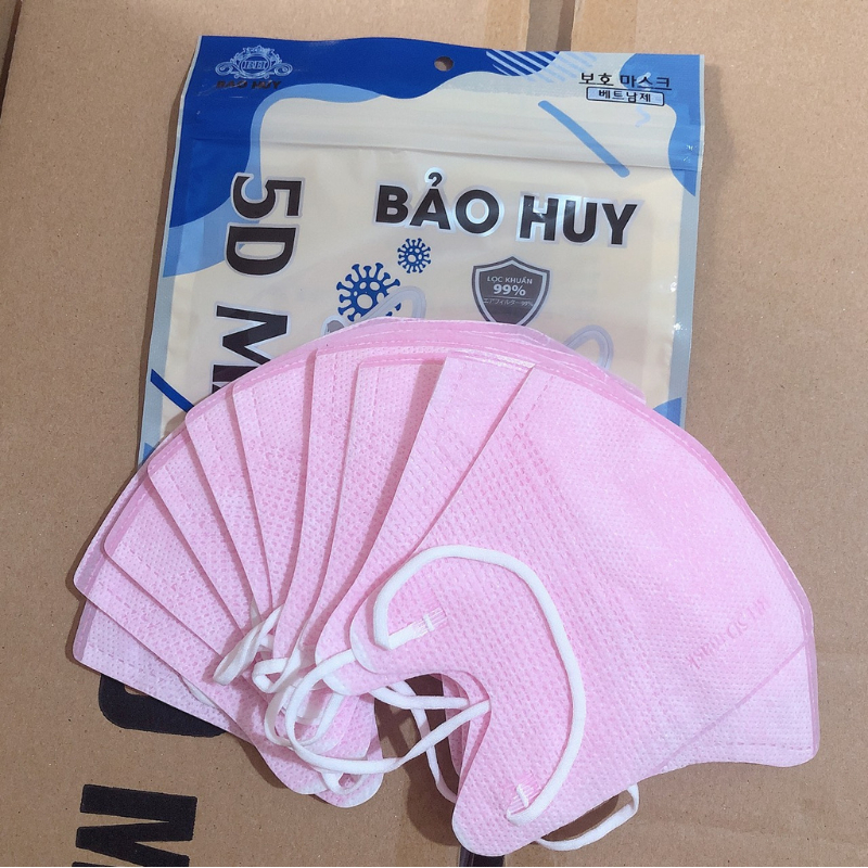 200c Khẩu trang 5D Bảo Huy Túi zip 3 Lớp Kháng Khuẩn-Hàng Chính Hãng