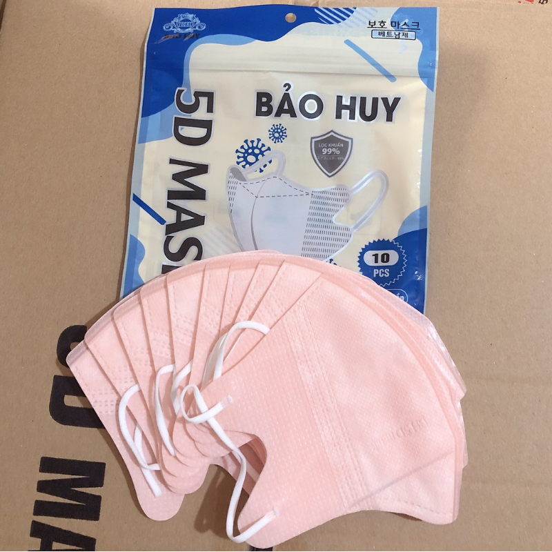 200c Khẩu trang 5D Bảo Huy Túi zip 3 Lớp Kháng Khuẩn-Hàng Chính Hãng