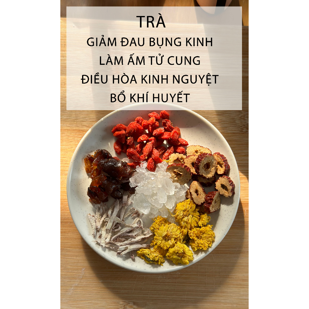 Trà thảo mộc làm ấm tử cung, giảm đau bụng kinh, điều kinh, bổ khí huyết (1 gói/ 1 lần pha)