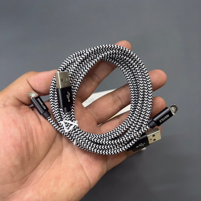 Cáp sạc USB To L,Sharllen,Rocyclo,MFi,Dây bọc dù.