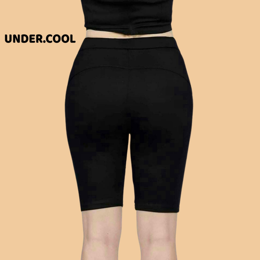 Quần legging lửng đùi nữ UNDERCOOL Tôn Dáng bigsize ôm bó vải dày dãn tốt cạp cao ngố mặc nhà dáng ôm bó tập gym yoga