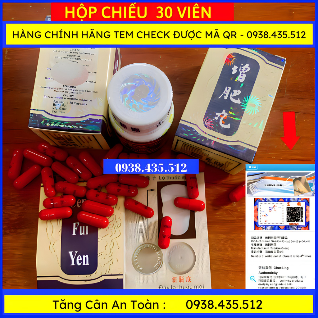 Tăng Cân - Tăng Phì Hoàn - Ceng Fui Yen 30 Viên – Hộp Bóng Chiếu Check Được Mã QR