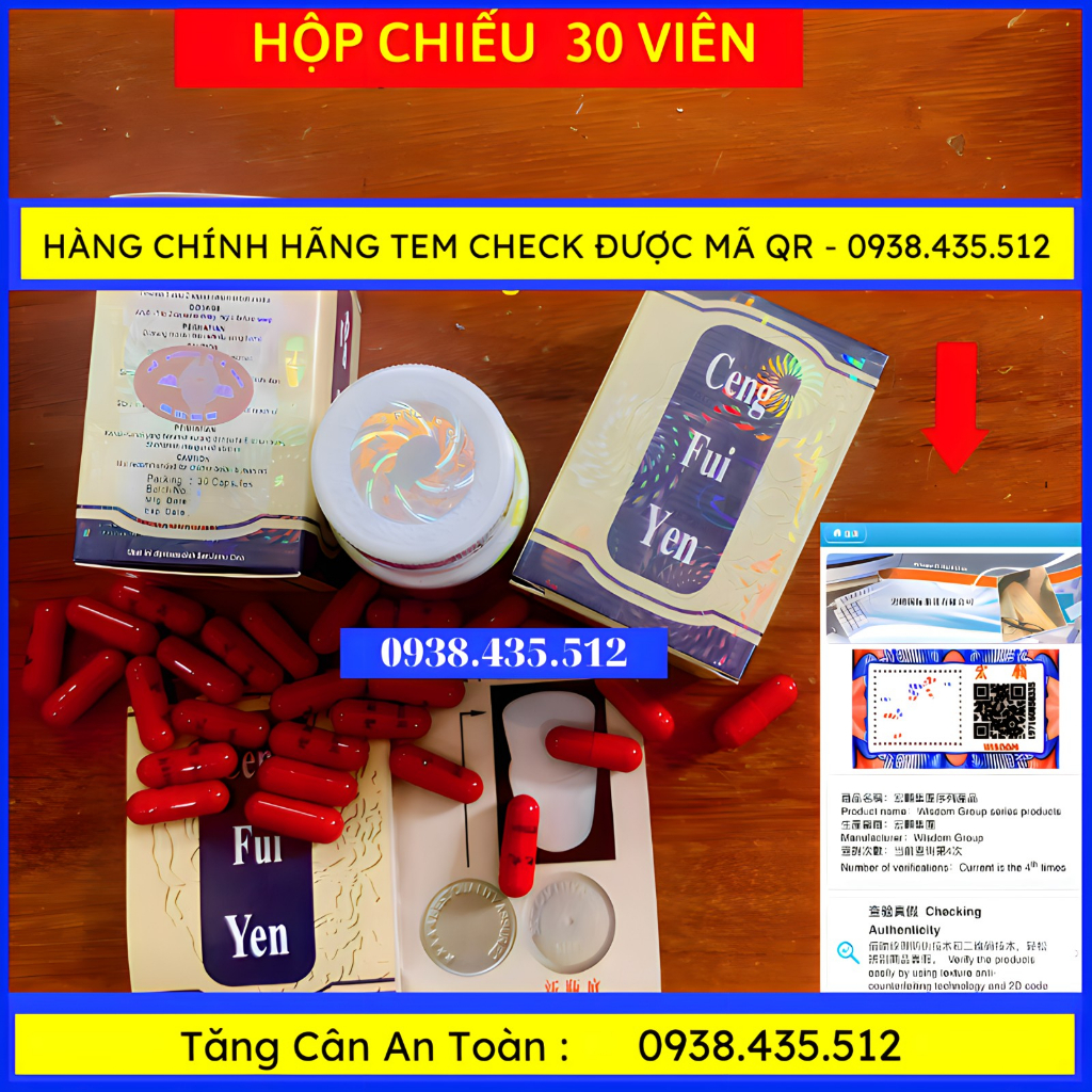 Tăng Cân - Tăng Phì Hoàn - Ceng Fui Yen 30 Viên – Hộp Bóng Chiếu Check Được Mã QR