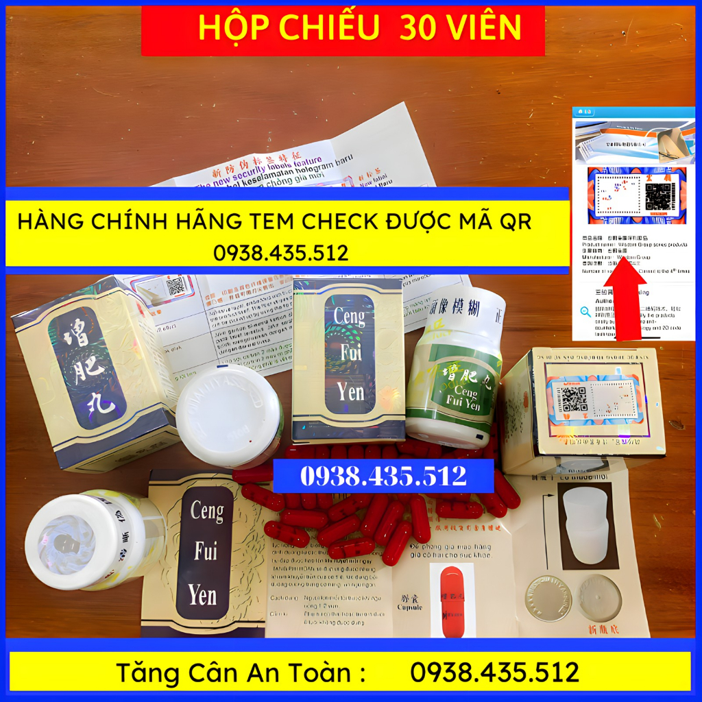 Tăng Cân - Tăng Phì Hoàn - Ceng Fui Yen 30 Viên – Hộp Bóng Chiếu Check Được Mã QR