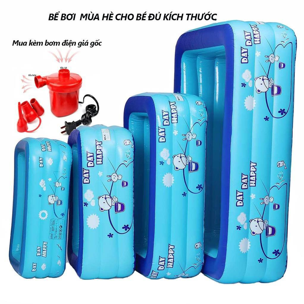 Bể bơi thành cao cho bé 3 tầng hồ phao trẻ em bơm hơi tại nhà chống trượt bền bỉ an toàn cho bé - Loại Tốt