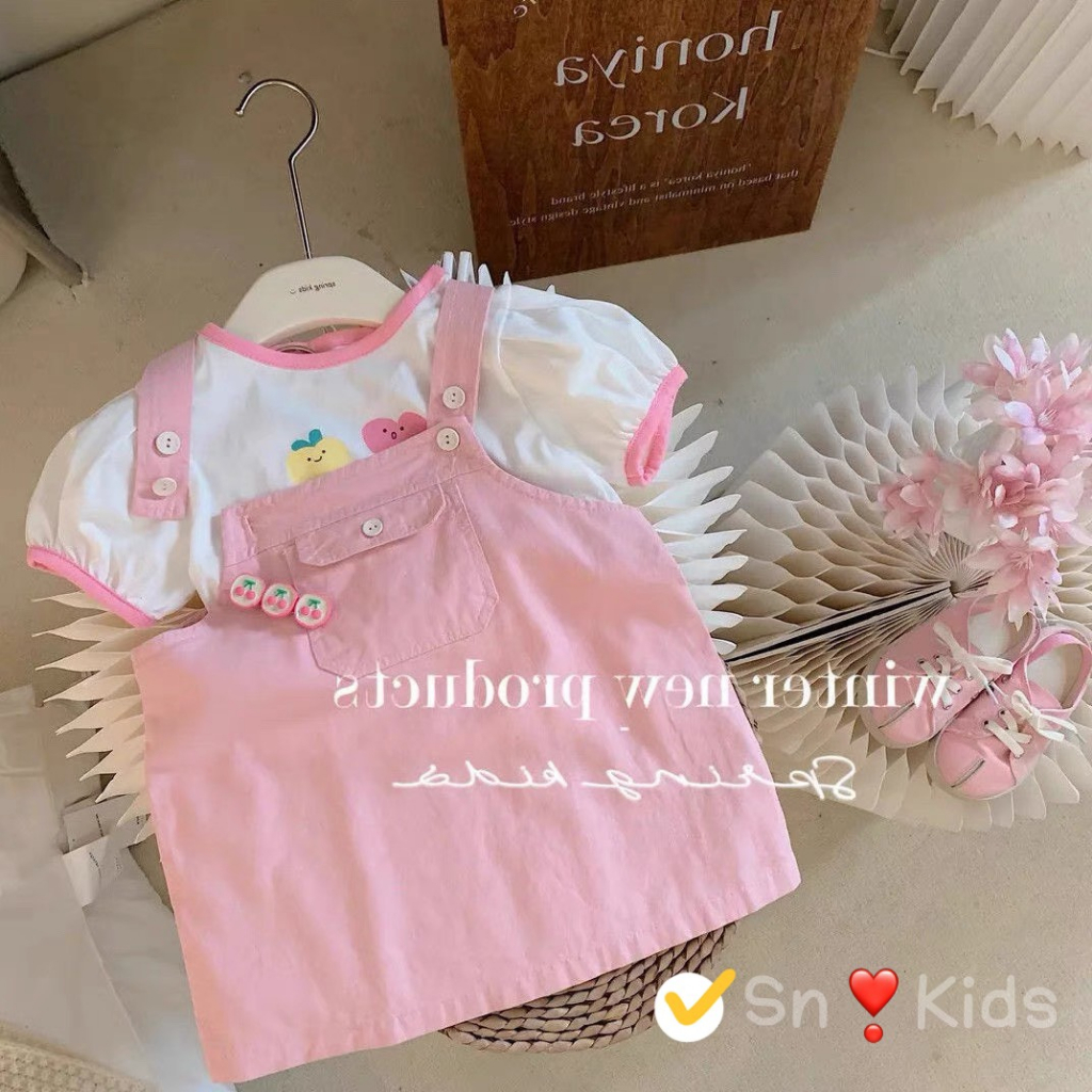 Set yếm hồng baby cưng xỉu bé gái