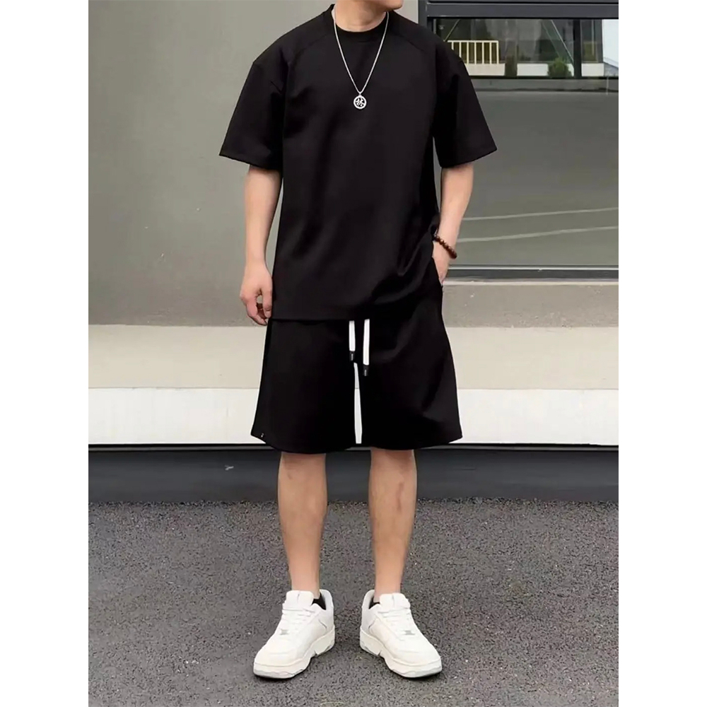 Bộ thể Thao Trơn BASIC Cổ Tròn Bo Vai Cổ Hàng Chuẩn Cao Cấp, Cotton Khô Mềm Mịn Thấm Hút Mồ Hôi Cực Tốt Hè 2023