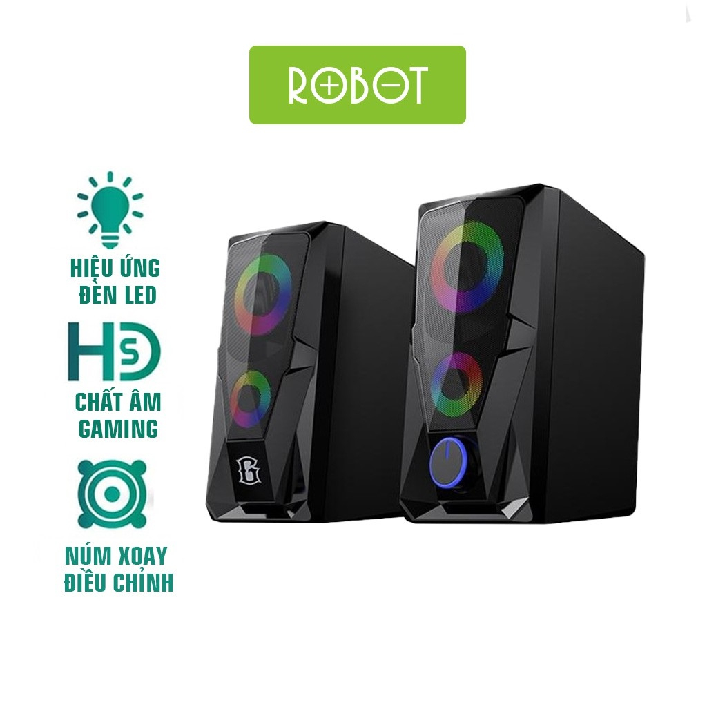 Loa Máy Tính ROBOT RS200 Hiệu Ứng Đèn LED - Âm Thanh HD Chất Lượng Cao