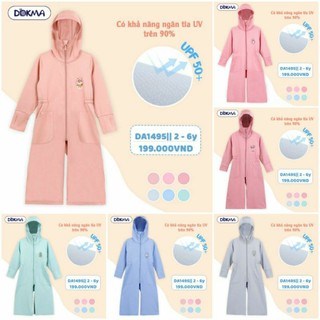 ÁO CHỐNG NẮNG DÁNG DÀI CHO BÉ TỪ 2 -6 TUỔI  DOKMAt