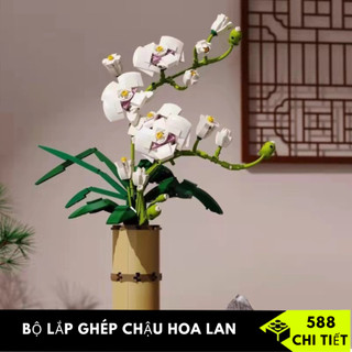 Bộ xếp hình chậu hoa phong lan hồ điệp 588 chi tiết