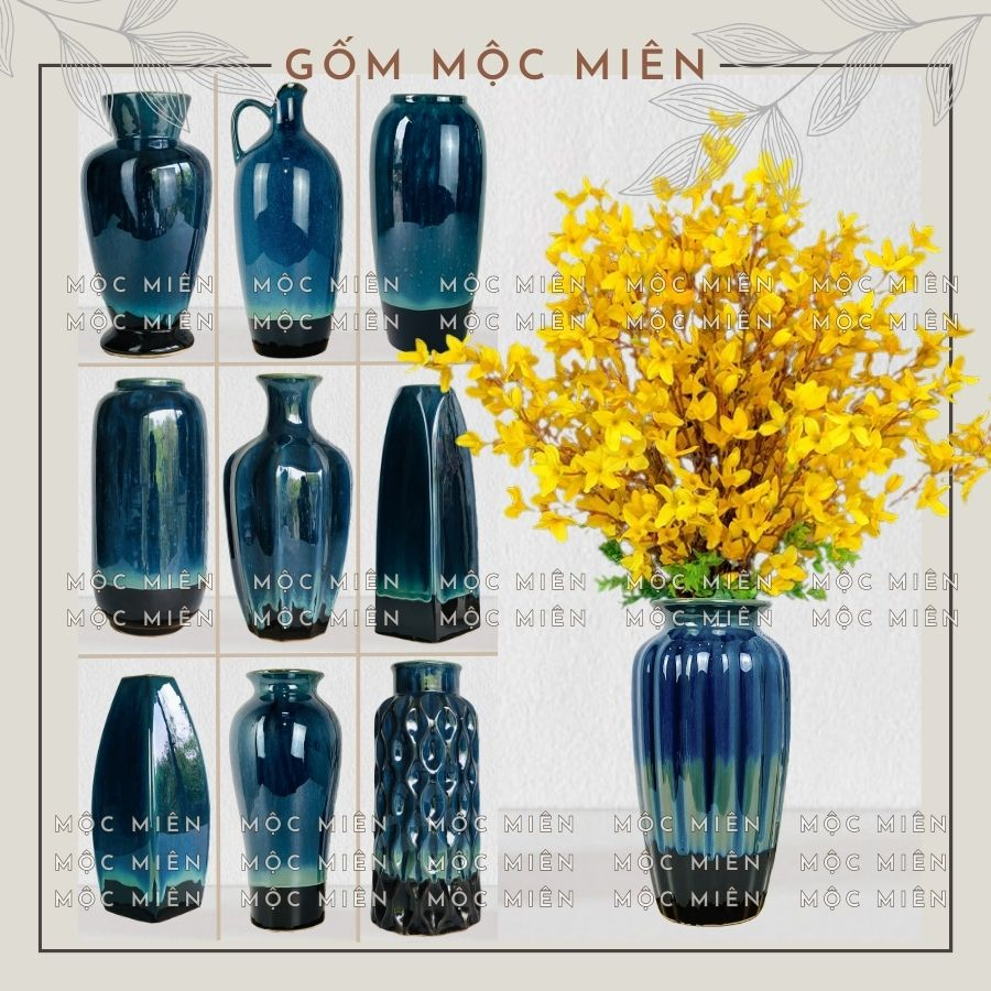 Bình hoa gốm sứ decor lọ hoa men hoả biến Đá cỡ Lớn cắm đào tết, sen, tuyết mai, Mộc Miên, Gốm Sứ Bát Tràng