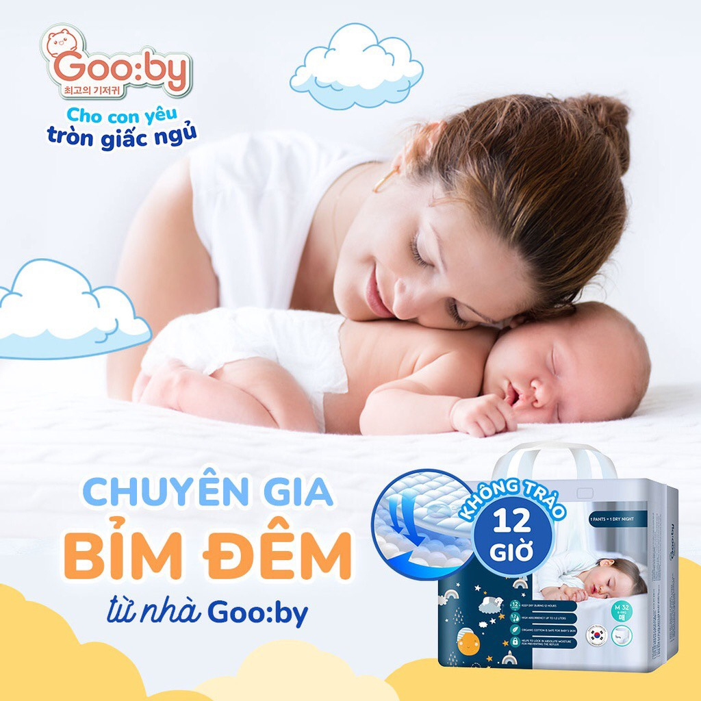 Tã/bỉm quần Gooby mềm mại, an toàn, siêu thấm hút size M/L/XL/XXL/XXXL cho bé từ 6kg