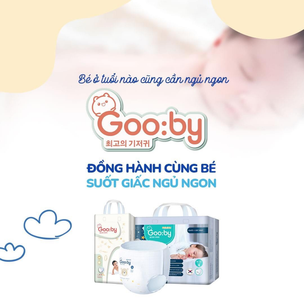 Tã/bỉm quần Gooby mềm mại, an toàn, siêu thấm hút size M/L/XL/XXL/XXXL cho bé từ 6kg