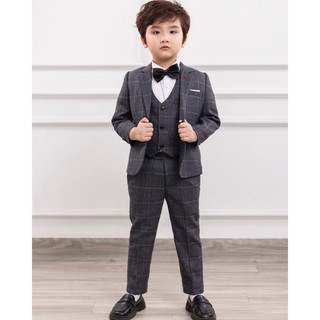 Bộ vest bé trai thiết kế kẻ