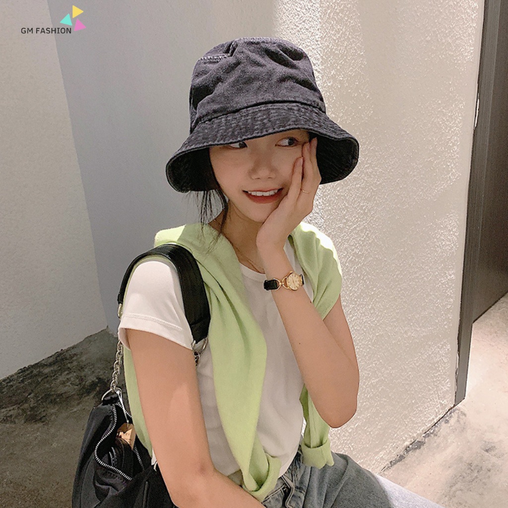 Mũ bucket denim nam nữ chống nắng phiên bản hàn quốc, nón bucket bò jean thoáng mát siêu nhẹ, mũ xô chất bò trơn