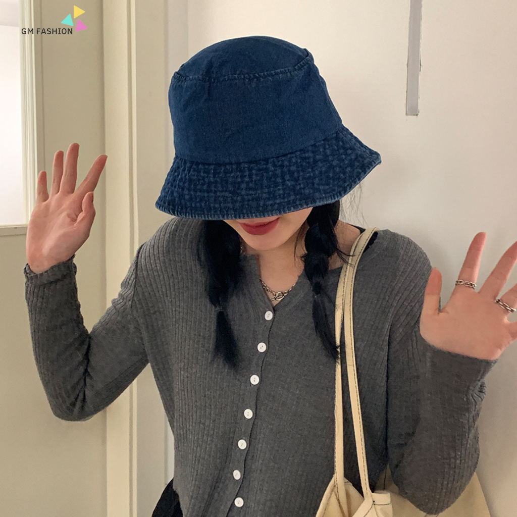 Mũ bucket denim nam nữ chống nắng phiên bản hàn quốc, nón bucket bò jean thoáng mát siêu nhẹ, mũ xô chất bò trơn