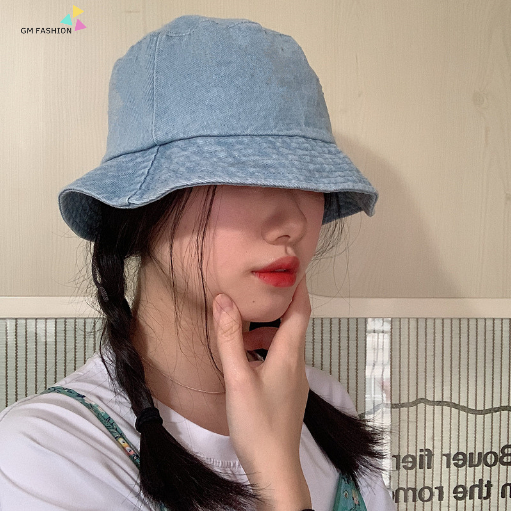 Mũ bucket denim nam nữ chống nắng phiên bản hàn quốc, nón bucket bò jean thoáng mát siêu nhẹ, mũ xô chất bò trơn