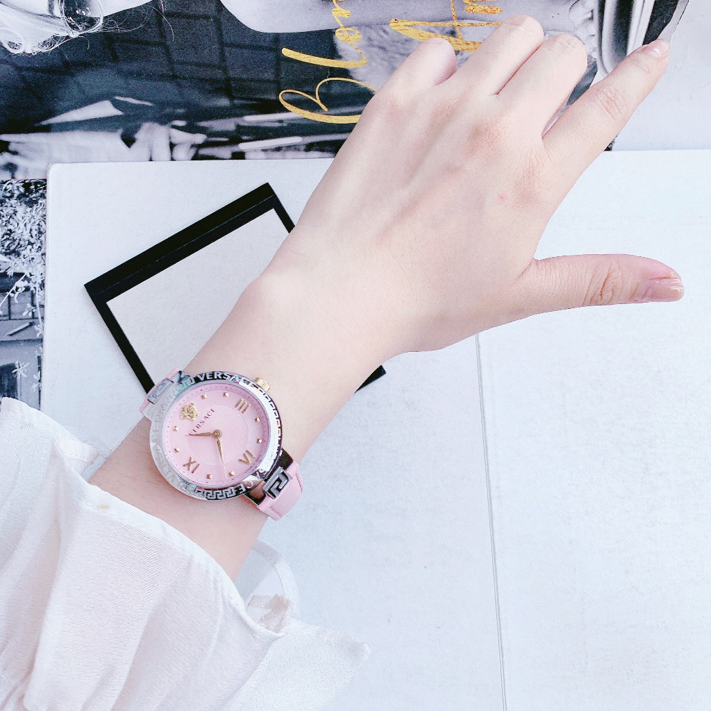 Đồng hồ nữ dây da Versace Damenuhr Greca Lady VE2K00121