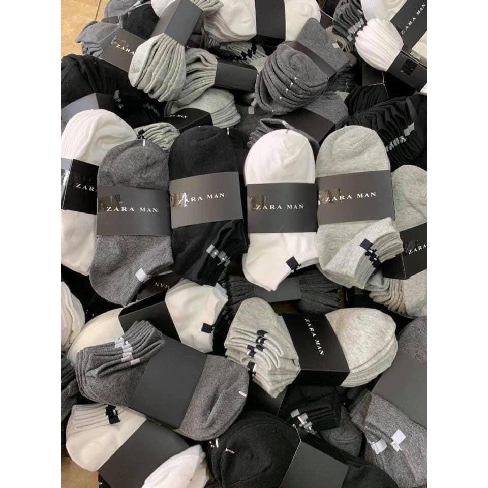 ❤️[FREESHIP]❤️/Sét 10 Đôi Tất Nam Nữ cổ ngắn thêu hình Gấu,Mèo,Mặt Cười chất dày kèm túi bọc SL